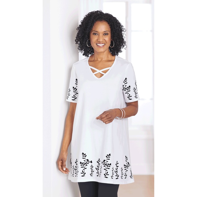 Crossover Neck Tunic, , large