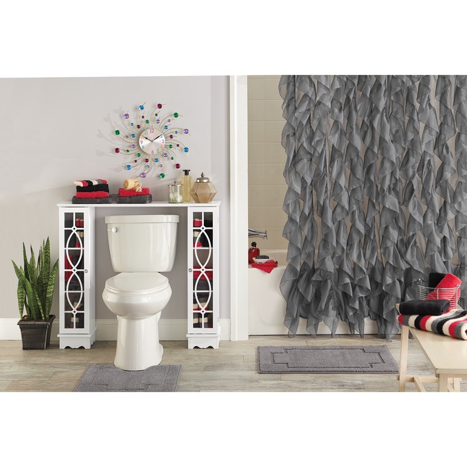 Cascade Shower Curtain, Charcoal, large