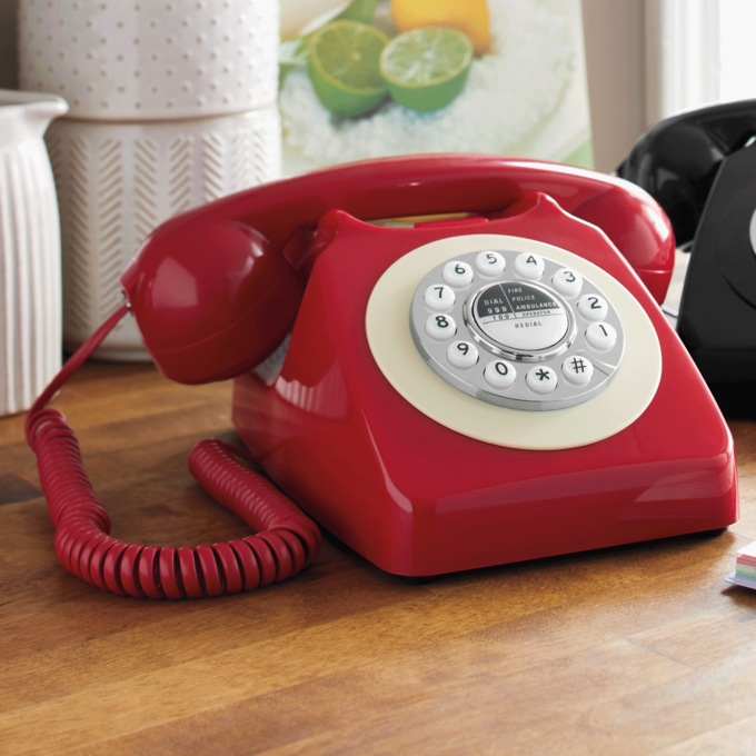 Novelty Retro-Style Phone, Red, large