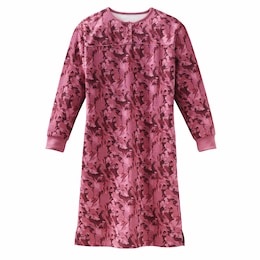 Henley Cotton-Blend Sweatshirt Dress, , large