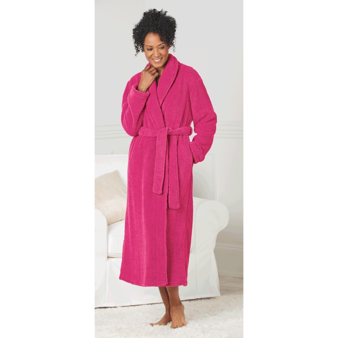 Fleece Wrap Robe, , large