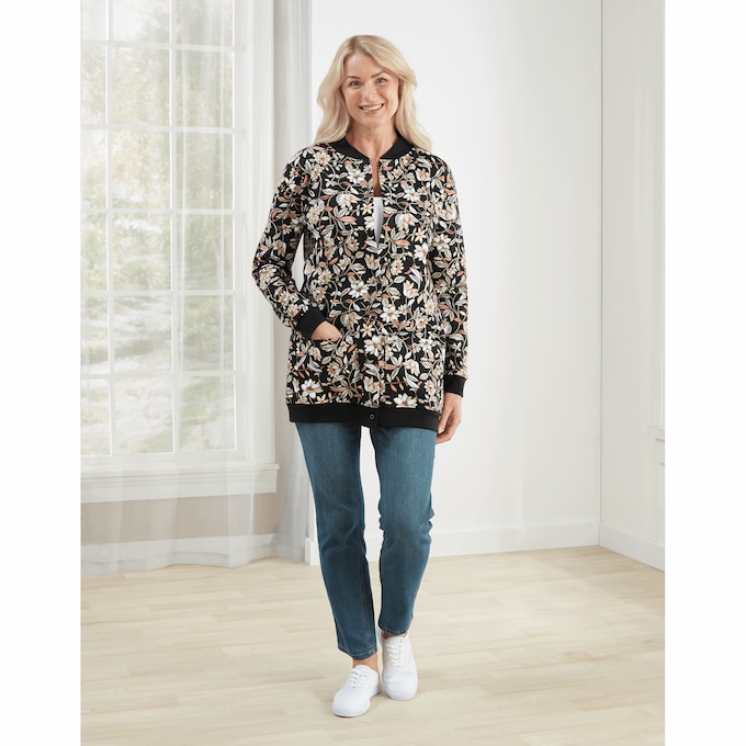 Snap-Front Cardigan, , large