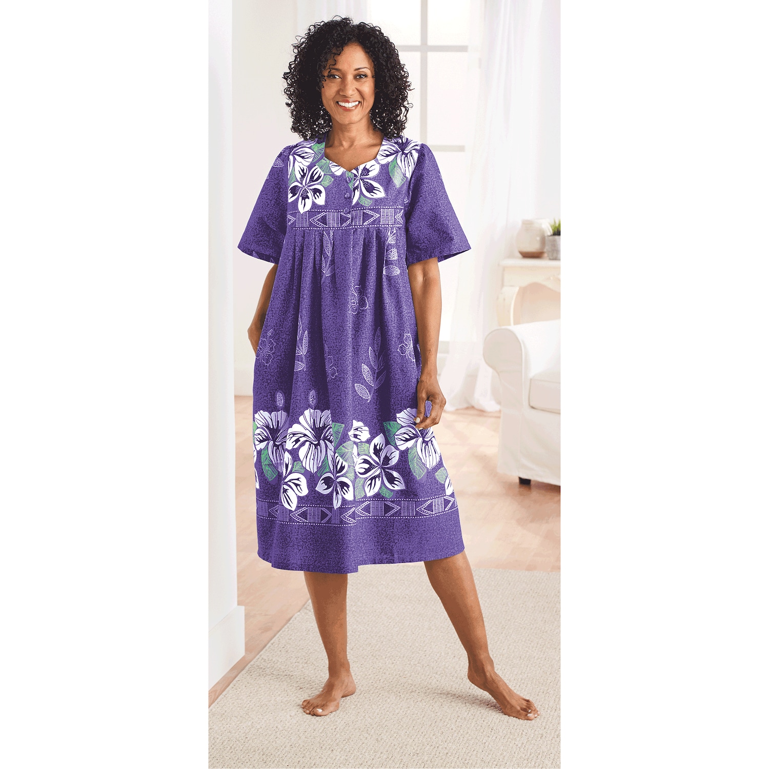 Border Print Patio Dress Carol Wright