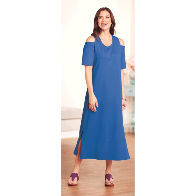 Cold-Shoulder Dress - Solid, , large