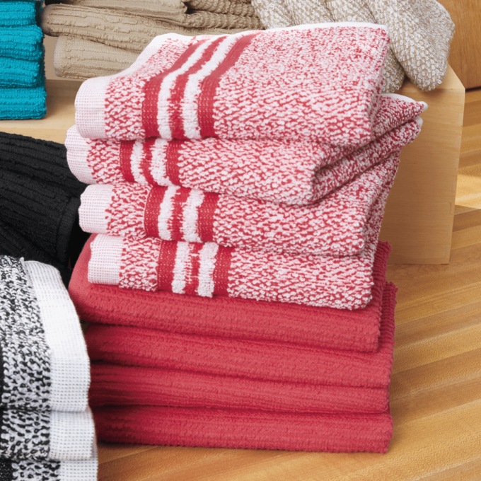 8-Piece Logan Marled Dishcloth Set, Red, large