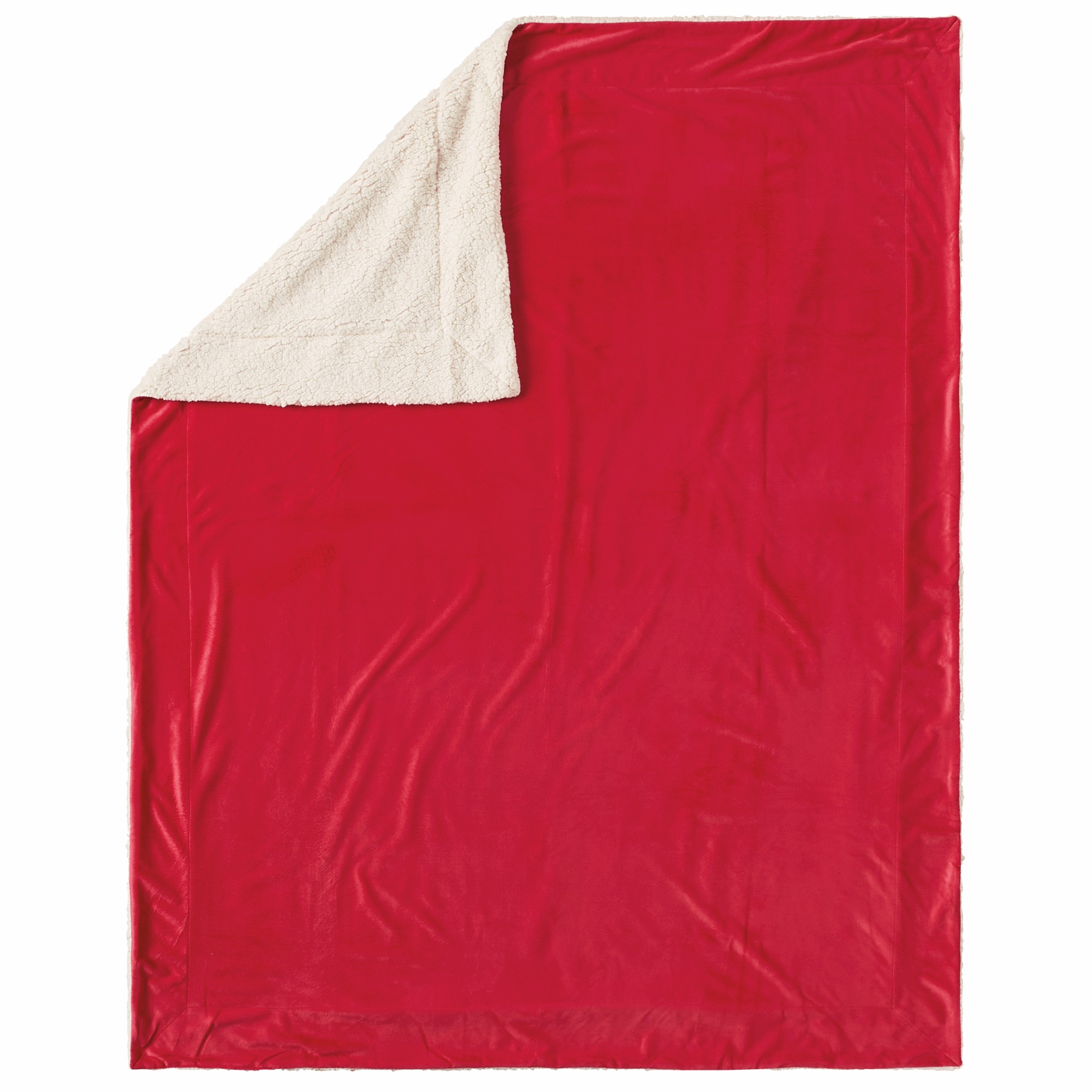 Plush Sherpa Throw, Red, large