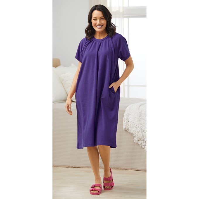 Ultra-Soft Terry Dress, Purple, large