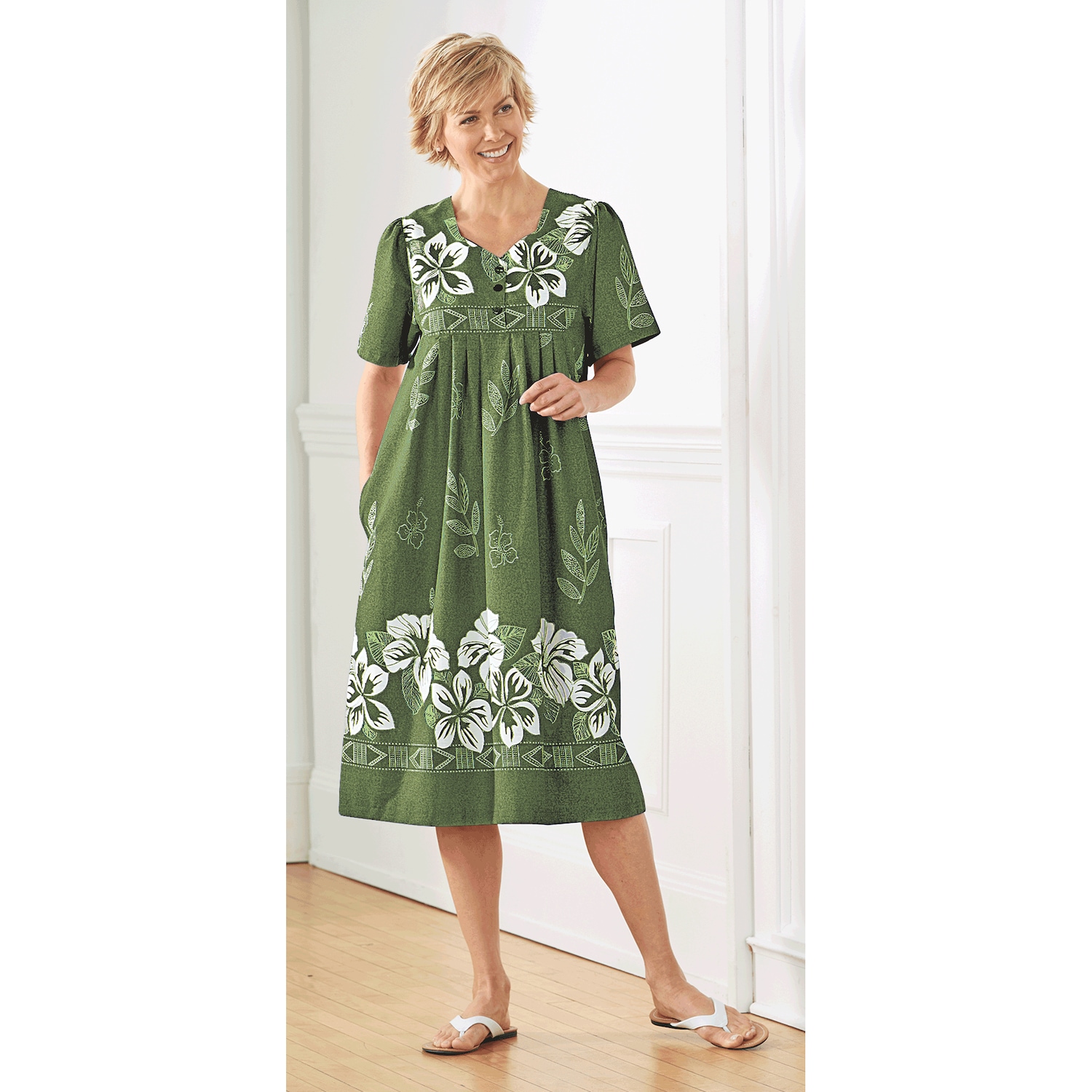 Border Print Patio Dress Carol Wright