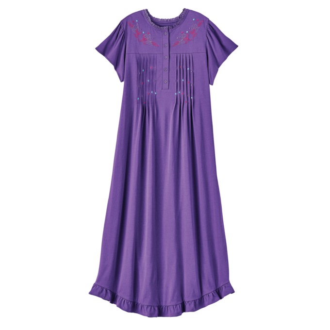 Knit Gown With Embroidery, , large
