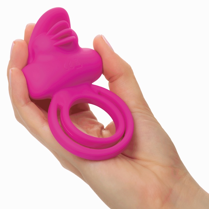 Silicone Rechargeable Dual Flicker Enhancer Couples Ring, , large