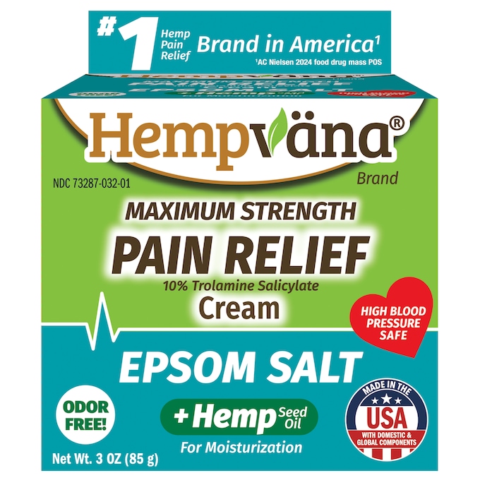 Hempvana Epsom Salt Pain Relief Cream, White, large
