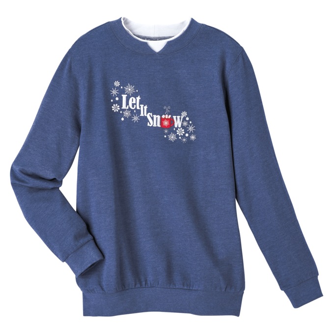 Novelty Embroidered Sweatshirt, , large