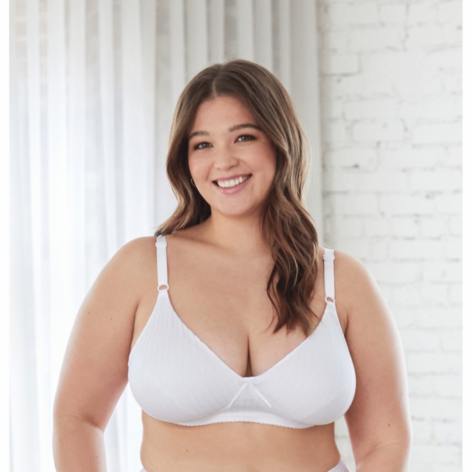 Bestform® Striped Wireless Cotton Bra, , large
