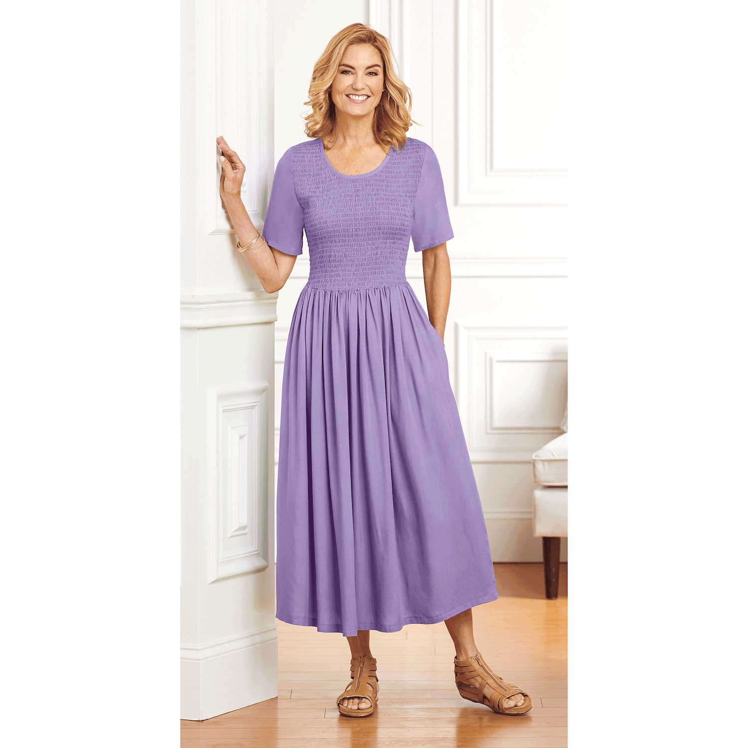 SmockedWaist Dress Carol Wright
