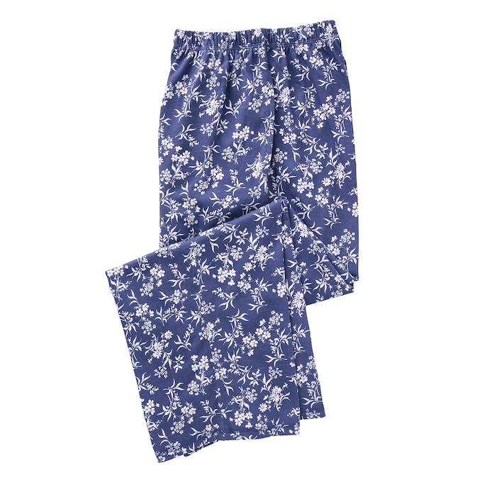 Printed Capri Pajama Set, Indigo, large