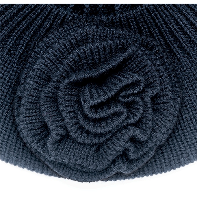 Knit Flower Beret, Black, large