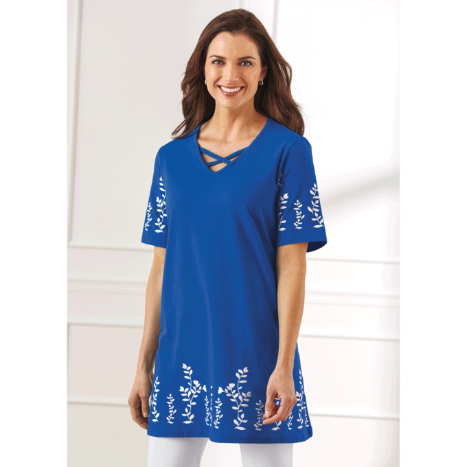 Crossover Neck Tunic, , large